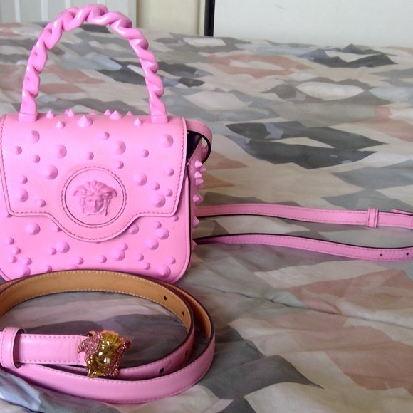 Versace Mini Pointed Studded Bag The Medusa and Versace La Medusa Leather Belt - Picture 2 of 4